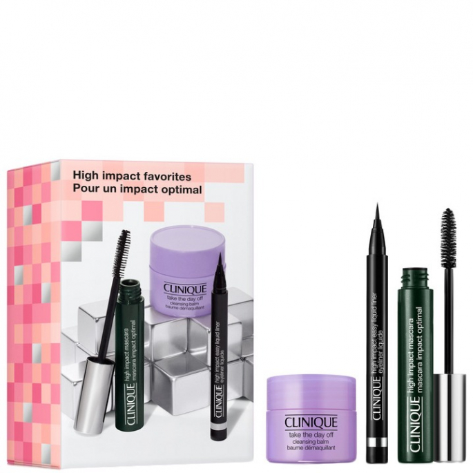 Clinique High Impact - Mascara 01 Black 7ml + Take The Day Off Cleansing Balm 15ml + Easy Liquid Liner Black 0.34g