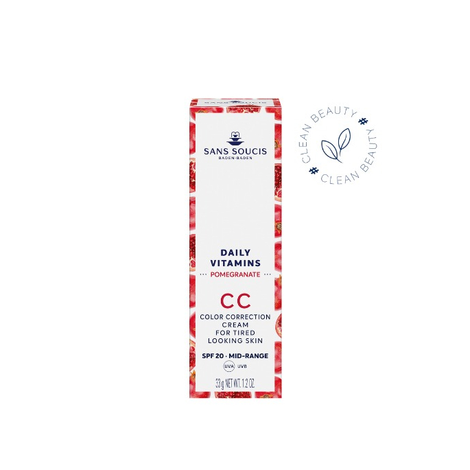 Sans Soucis Daily Vitamins Pomegranate CC - Colour Correction Cream SPF 20 for Tired Looking Skin 33g