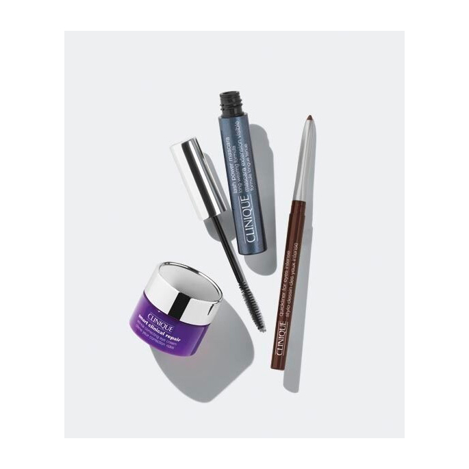 Clinique Power Lashes - Mascara Long Wearing Formula 01 Black Onyx 6ml + Smart Eye Cream 5ml  + Quickliner for Eyes Intense 03 0.14g