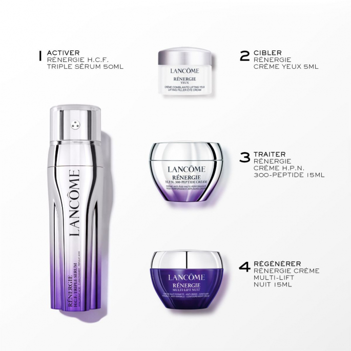 Lancôme Rénergie H.C.F. Triple - Serum 50ml + Rénergie H.P.N. 300-Peptide Cream 15ml + Rénergie Night Cream 15ml + Rénergie Eye Cream 5ml