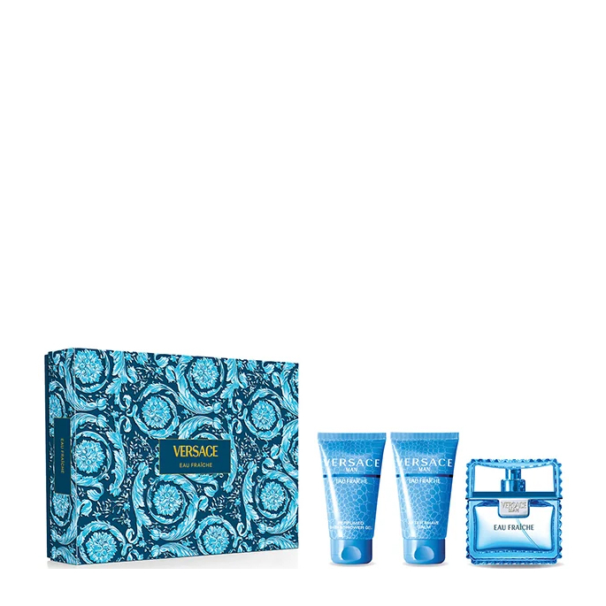 Versace Man Eau Fraiche - Eau de Toilette 50ml + After Shave Balm 50ml + Bath & Shower Gel 50ml