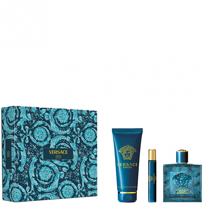 Versace Eros - Parfum 100ml + Shower Gel 150ml + Parfum Travel Spray 10ml 