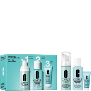 Clinique Clear Skin Routine Mini Kit - Anti-Blemish Solutions Cleansing Foam 50ml + Clarifying Lotion 60ml + All Over Clearing Treatment 15ml