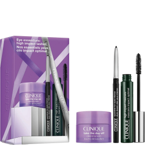 Clinique Eye Essentials - High Impact Mascara 01 Black 7ml + Take The Day Off Cleansing Balm 15ml + Quickliner for Eyes Intense Black 0.14g