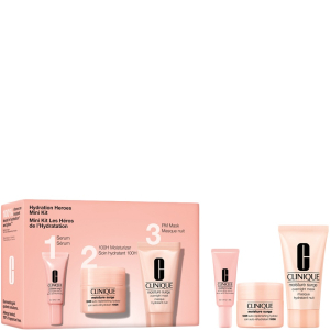 Clinique Hydration Heroes Mini Kit - Moisture Surge 100H Auto-Replenishing Hydrator 15ml + Overnight Mask 30ml + Active Glow Serum 5ml