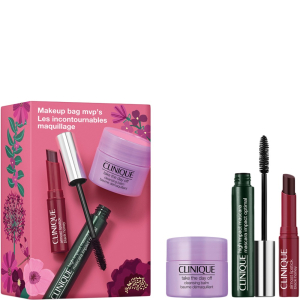 Clinique Makeup Bag MVP's - High Impact Mascara Black 7ml + Almost Lipstick Black Honey 1.2g + Take The Day Off Cleansing Balm 15ml