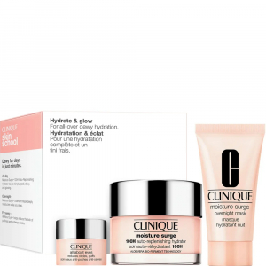 Clinique Moisture Surge Hydrate & Glow - 100H Auto-Replenishing Hydrator 50ml + Overnight Mask 30ml + All About Eyes 5ml