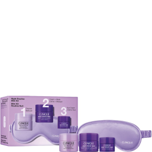 Clinique Night Routine Mini Kit - Smart Clinical Repair Overnight Recovery Cream + Mask 15ml + Eye Cream 5ml + Take The Day Off Cleansing Balm 15ml + Night Mask (Uitverkoop)