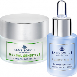 Sans Soucis Sensitive Care - Herbal Krauter Balsem Day 50ml + Beauty Elixir 2% Hyaluronic 15ml (Duo Deal)