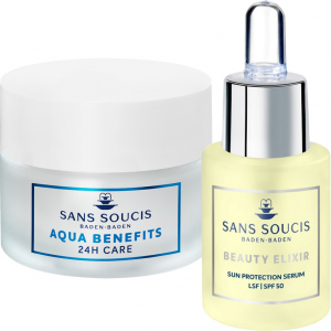 Sans Soucis Moisture - Aqua Benefits 24H Care for Normal Skin 50ml + Beauty Elixir Sun Protection SPF50 15ml (Duo Deal)