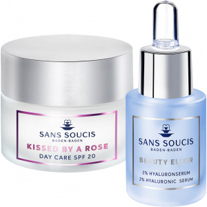 Sans Soucis Kissed By A Rose Anti Age & Vitality Day Care SPF20 50 ml + Beauty Elixir 2% Hyaluronic Serum 15 ml (Duo Deal)