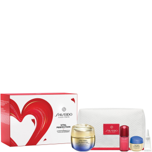 Shiseido Vital Perfection - Uplifting & Firming Advanced Cream 50ml + Overnight Firming Treatment 15ml + Uplifting & Firming Eye Cream 3ml + Ultimune Power Infusing Serum 10ml + Pouch (Uitverkoop)