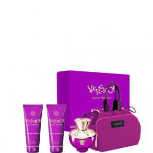 Versace Dylan Purple - Eau de Parfum 100ml + Showergel 100ml + Body Lotion 100ml + Pink Bag