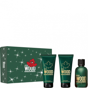 DSquared2 Wood Green Pour Homme - Eau de Toilette 100ml + Shower Gel 100ml + After Shave Balm 100ml